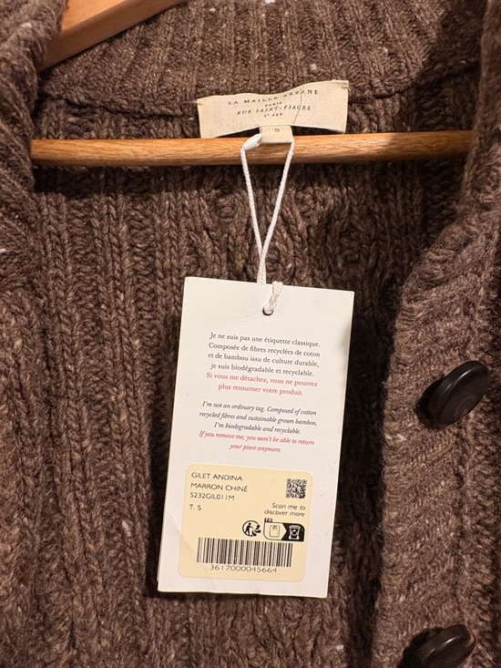 Sezane Andina Cardigan - Heather brown - S - Picture 8 of 13